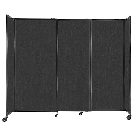 Versare StraightWall Sliding Portable Partition 7'2" x 6' Black Fabric 1472302